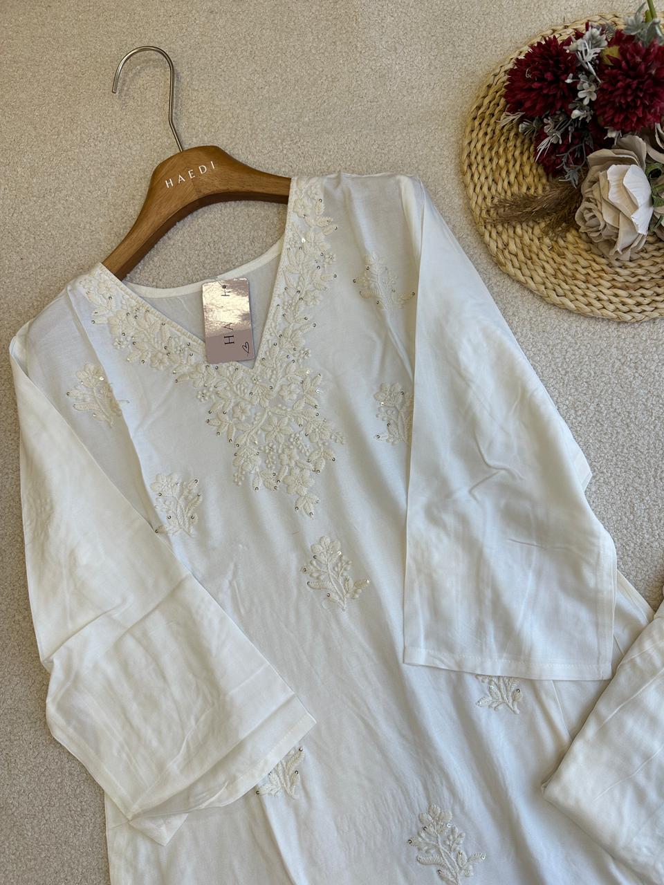 18824 Chikankari Kurti and Plazzo Set