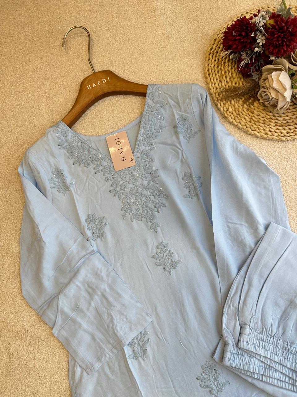 18824 Chikankari Kurti and Plazzo Set