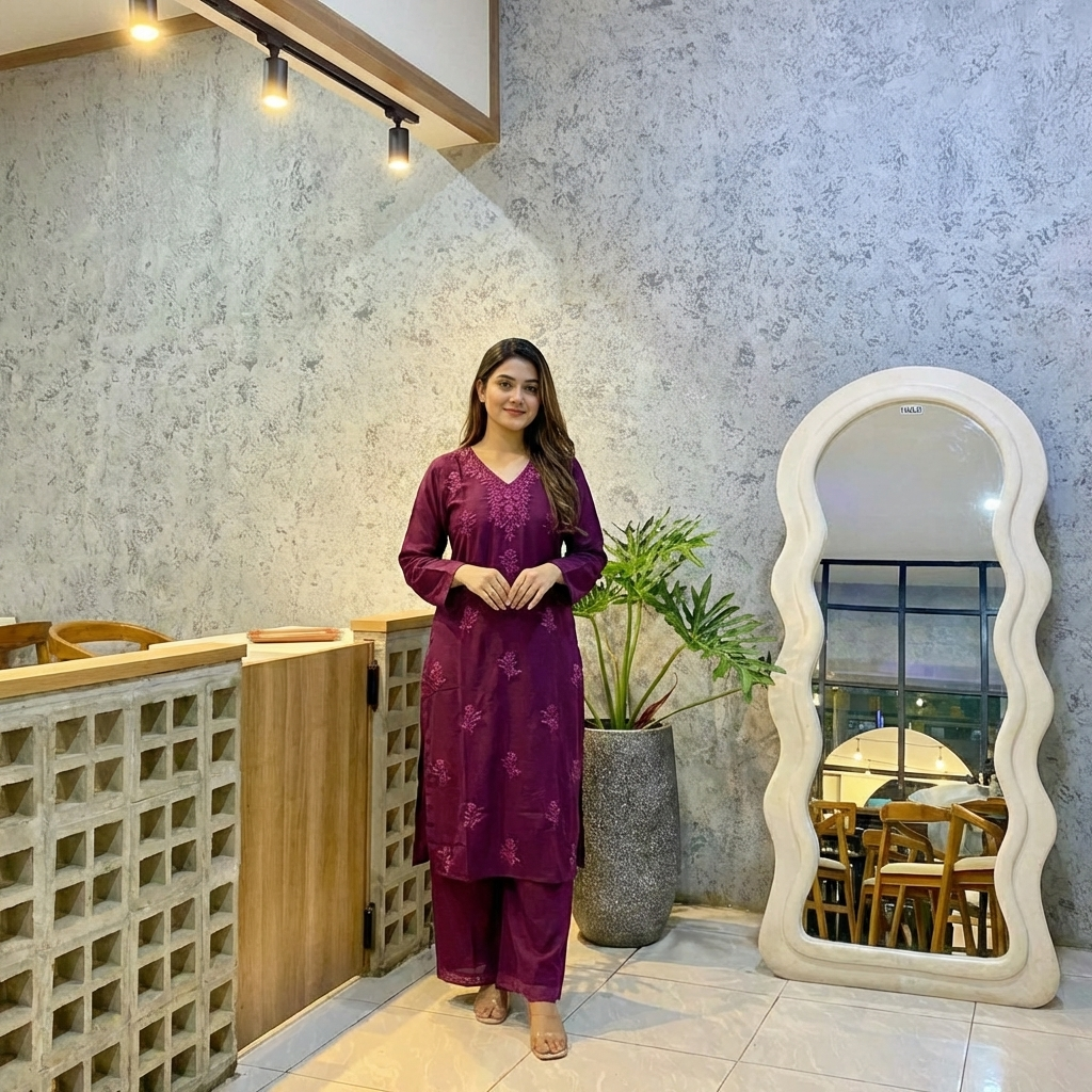 18824 Chikankari Kurti and Plazzo Set